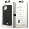 Dėklas BMW BMHCP14S22RPSK Apple iPhone 14 / 15 / 13 6.1″ juodos spalvos Leather Seats Pattern