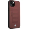 Dėklas BMW BMHCP14S22RPSR Apple iPhone 14 / 15 / 13 6.1" bordo spalvos odinės sėdynės su raštu