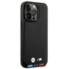 Dėklas BMW BMHMP14L22PTDK Apple iPhone 14 Pro 6,1″ juodos spalvos Leather Stamp Tricolor Magsafe