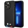 Dėklas BMW BMHMP14L22PTDK Apple iPhone 14 Pro 6,1″ juodos spalvos Leather Stamp Tricolor Magsafe