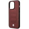 Dėklas BMW BMHMP14L22RPSR iPhone 14 Pro 6.1 Burgundy/burundy Odinių sėdynių raštas MagSafe