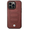 BMW BMHMP14L22RPSR dėklas Apple iPhone 14 Pro 6.1 bordo spalvos odinės sėdynės su MagSafe raštu