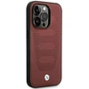 BMW BMHMP14L22RPSR dėklas Apple iPhone 14 Pro 6.1 bordo spalvos odinės sėdynės su MagSafe raštu