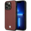 BMW BMHMP14X22RFGR dėklas Apple iPhone 14 Pro Max 6.7″ burgundy Leather Diamond Pattern MagSafe