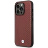 BMW BMHMP14X22RFGR dėklas Apple iPhone 14 Pro Max 6.7″ burgundy Leather Diamond Pattern MagSafe