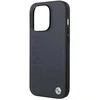 Dėklas BMW BMHMP14XSLLNA iPhone 14 Pro Max 6.7 tamsiai mėlynos/juodos spalvos deklas Odinis Hot Stamp MagSafe