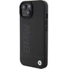 Dėklas BMW MagSafe Leather Hot Stamp ant iPhone 15 Plus - juodos spalvos