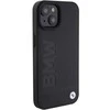 Dėklas BMW MagSafe Leather Hot Stamp ant iPhone 15 Plus - juodos spalvos