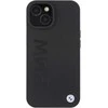 Dėklas BMW MagSafe Leather Hot Stamp ant iPhone 15 Plus - juodos spalvos