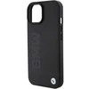 Dėklas BMW MagSafe Leather Hot Stamp ant iPhone 15 Plus - juodos spalvos
