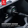 Crong Power Car Charger 63W – USB-C PD 45W automobilinis įkroviklis + USB QC 3.0 18W (juodas)