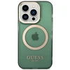 Dėklas Guess Gold Outline Translucent MagSafe prie iPhone 14 Pro - žalia spalva