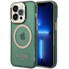 Dėklas Guess Gold Outline Translucent MagSafe prie iPhone 14 Pro - žalia spalva