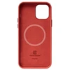 Crong Essential Cover Magnetic - Leather dėklas skirtas Apple iPhone 12 Pro Max MagSafe Raudona