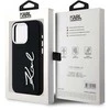 Apple iPhone 15 Pro Karl Lagerfeld dėklas Silicone Metal Script Logo (KLHCP15LSCMSMVK) juodos spalvos