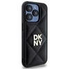 DKNY DKHCP15LPQDSLK Apple iPhone 15 Pro 6.1" dėklas telefonui juodos spalvos Quilted Stack Logo