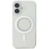 Guess GUHMP16MPFTDTEH Apple iPhone 16 Plus 6.7″ baltos spalvos kietas dėklas IML Rhinestones MagSafe