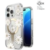 Speck Presidio Lux ClickLock & MagSafe - dėklas skirtas Apple iPhone 16 Pro Sunshine Daisies / Clear / Gold