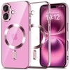 dėklas iPhone 16 - skaidrus / rožinis