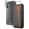 Dėklas iPhone 16 skaidrus su stikliukais ir D3O apsauga SBS