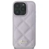 Guess GUHCP16SPSQSQSU Apple iPhone 16 6.1″ light violetinės spalvos kietas dėklas Quiled Metal Logo
