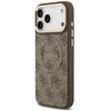 Guess PU Leather 4G Gold Frame MagSafe dėklas skirtas Apple iPhone 17 Pro Max rudos spalvos