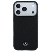 Mercedes PU Leather Semi Wrap MagSafe dėklas skirtas Apple iPhone 17 Pro Max juodos spalvos