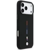 BMW M Silicon Tricolor Line MagSafe dėklas skirtas Apple iPhone 17 Pro Max juodos spalvos