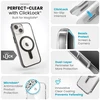 Dėklas Speck Presidio Perfect-Clear ClickLock & Magsafe do iPhone 15 / iPhone 14 / iPhone 13 (Clear / Frosted Juodas / Slate Pilkas)