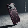Dėklas iPhone 18 Pro / 17 Pro Crong Hybrid Matte Magnetic, burgundy