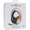 Dėklas Juodos žaidimų ausinės Baltas Shark Peacock-2 su RGB apšvietimu