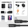 Dėklas Kampinis USB-C–USB-C laidas Crong Armor Link, 60 W, 1,5 m, juodas