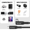 Dėklas Kampinis USB-C–USB-C laidas Crong Armor Link, 4,8 m, juodas