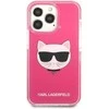 Dėklas Karl Lagerfeld Choupette galvutė iPhone 13 Pro / iPhone 13 - fuksija
