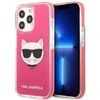 Dėklas Karl Lagerfeld Choupette galvutė iPhone 13 Pro / iPhone 13 - fuksija