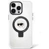 Dėklas Karl Lagerfeld Ring Stand Karl Head MagSafe do iPhone 15 Pro - baltas
