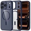 „Tech-Protect MagMat MagSafe“ dėklas, skirtas „iPhone 17 Pro“ – permatomas tamsiai mėlynas Mėlyna