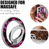 MagSafe magnetinis telefono laikiklis Crong Deluxe RING, rožinis „Rožinė Tortoise“