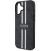 Guess GUHMP16SP4RPSK Apple iPhone 16 6.1″ juodos spalvos kietas dėklas 4G Printed Stripes MagSafe