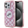 Dėklas Karl Lagerfeld KLHMP15XHMCKMHP Apple iPhone 15 Pro Max 6.7″ rožinės spalvos IML Monogram Karl&Choupette Head Ma