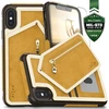 Zizo Nebula Wallet Case - Wallet Back and Zipper Pouch with Apsauginis stiklas Screen Protector skirtas Apple iPhone X (šviesiai rudas/Brown)