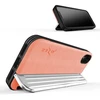 Dėklas Zizo Retro Series - Wallet Back with Magnetic Closure and Built-In Kickstand for iPhone Xs / X Peach/Sidabrinis