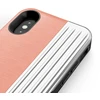 Dėklas Zizo Retro Series - Wallet Back with Magnetic Closure and Built-In Kickstand for iPhone Xs / X Peach/Sidabrinis