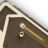 Zizo Nebula Wallet Case - Wallet Back and Zipper Pouch with Tempered Glass Screen Protector for Apple iPhone X Dark Brown/Brown