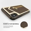 Zizo Nebula Wallet Case - Wallet Back and Zipper Pouch with Tempered Glass Screen Protector for Apple iPhone X Dark Brown/Brown