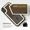 Zizo Nebula Wallet Case - Wallet Back and Zipper Pouch with Tempered Glass Screen Protector for Apple iPhone X Dark Brown/Brown