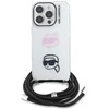 Karl Lagerfeld IML per petį nešiojamas Karl&amp;Choupette dėklas iPhone 16 Pro Max - Baltas