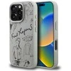 „Karl Lagerfeld“ grūdėto rašto ir logotipo „MagSafe“ dėklas, skirtas „iPhone 16 Pro Max“ – pilkas