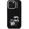 „Karl Lagerfeld“ silikoninis „Karl&amp;Choupette Sketch MagSafe“ dėklas, skirtas „iPhone 16 Pro“ – Juodas