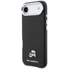 Karl Lagerfeld Karl &amp; Choupette Head Pins Saffiano MagSafe dėklas iPhone Air - Juodas